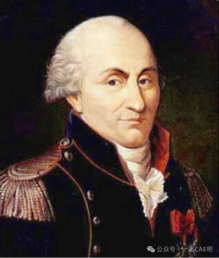 A portrait of a man in a dark military-style jacket with a powdered wig. (由 AI 生成标题)